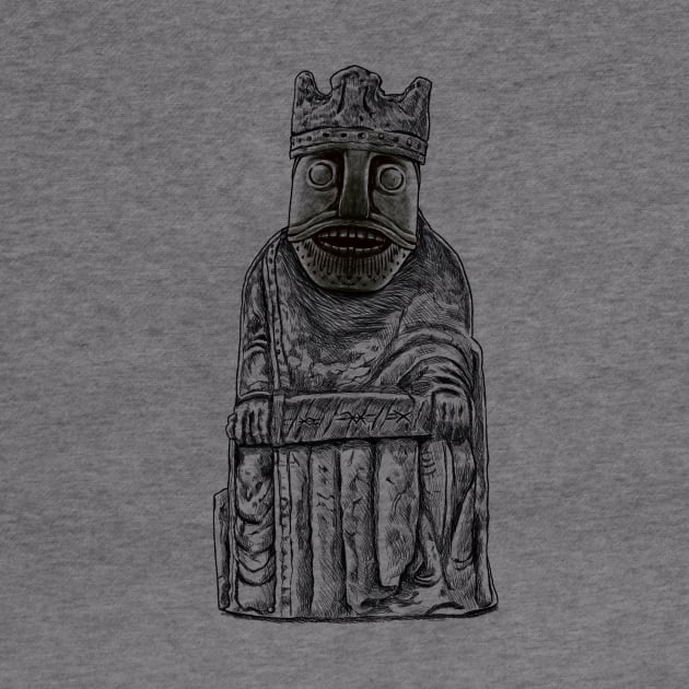 Oseberg Chess King: A Unique Twist on the Classic Lewis Chessmen Design by Holymayo Tee